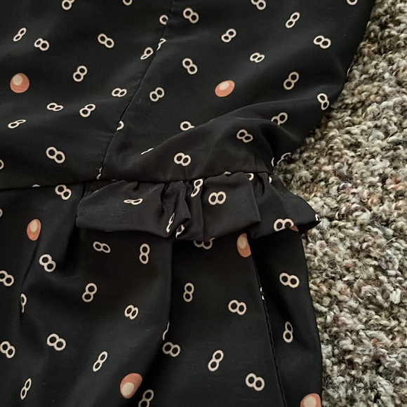 Xhilaration Black Orange Yellow Geometric Polka Dot Mini Sun Dress, Size Medium - Picture 3 of 14